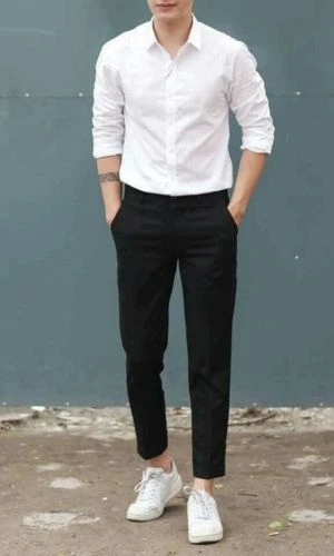 White Shirt & Black Jeans: 