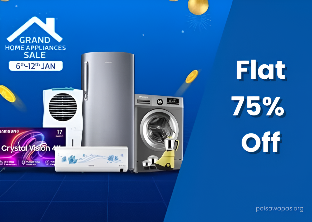 Grand Home Appliances Sale: Upto 75% Off + Extra 10% OFF on Selected Bank Cards! Grand Home Appliances Sale: Upto 75% Off + Extra 10% OFF on Selected Bank Cards!